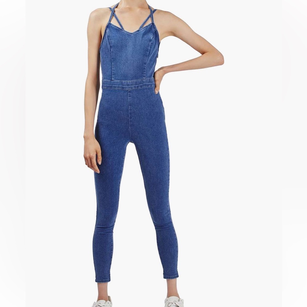 Topshop Blue Denim Jumpsuit - size 6 US (fits like 2-4)